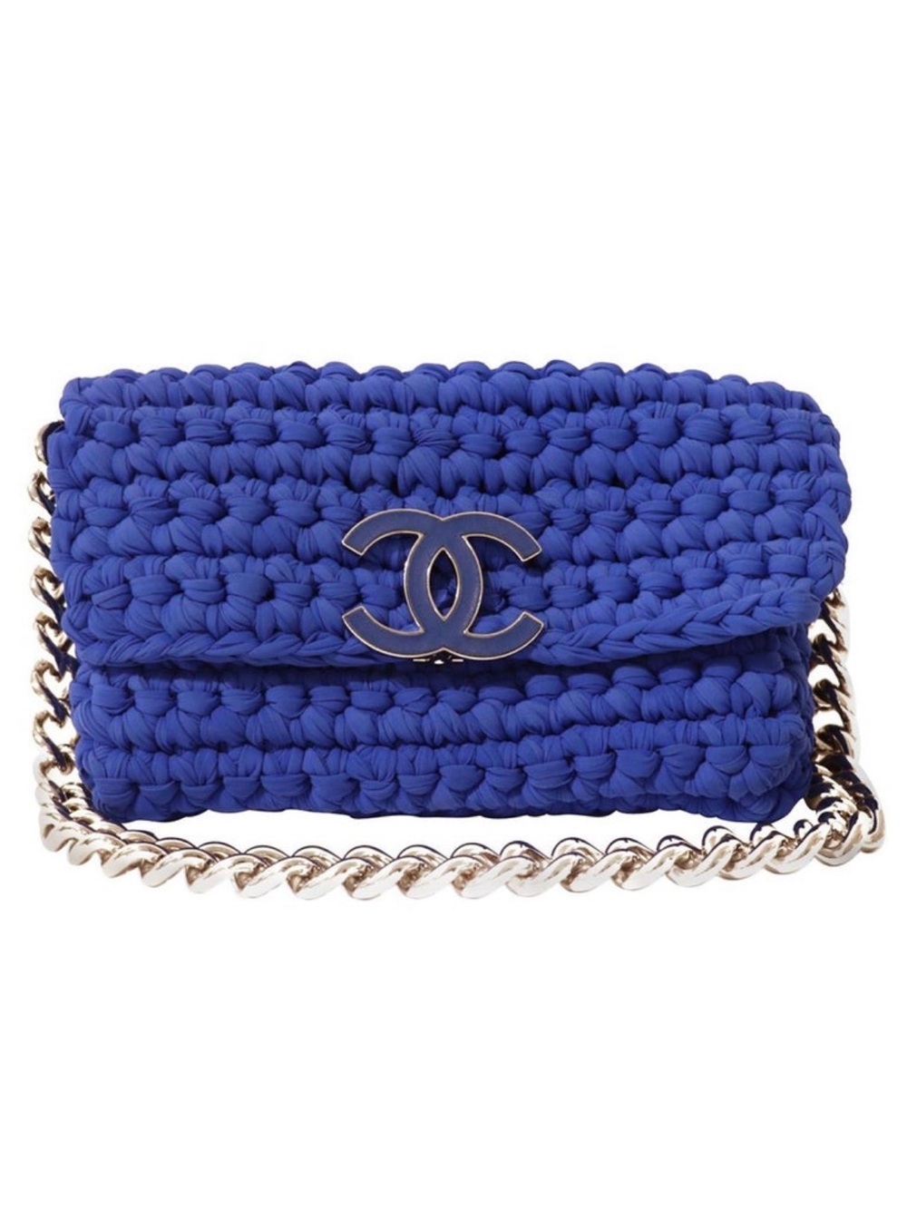 CHANEL Authentic Fancy Crochet Flap Bag